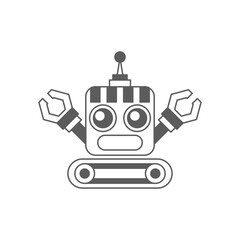Robots outline vector icon. Thin line black robots icon, flat vector simple element illustration from editable artificial intelligence concept isolated on white background