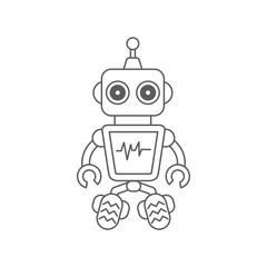 Robots outline vector icon. Thin line black robots icon, flat vector simple element illustration from editable artificial intelligence concept isolated on white background