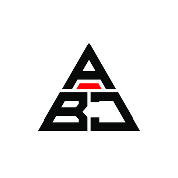 ABJ triangle letter logo design with triangle shape. ABJ triangle logo design monogram. ABJ triangle vector logo template with red color. ABJ triangular logo Simple, Elegant, and Luxurious Logo. ABJ 
