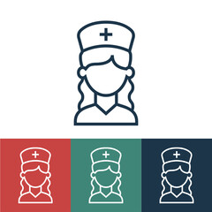 Linear vector icon with nurse