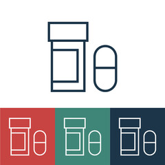 Linear vector icon with tablets