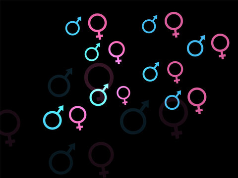 Gender flat color background. Vector