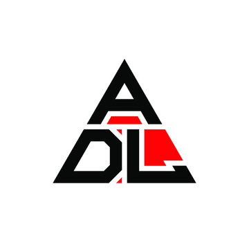 ADL triangle letter logo design with triangle shape. ADL triangle logo design monogram. ADL triangle vector logo template with red color. ADL triangular logo Simple, Elegant, and Luxurious Logo. ADL 