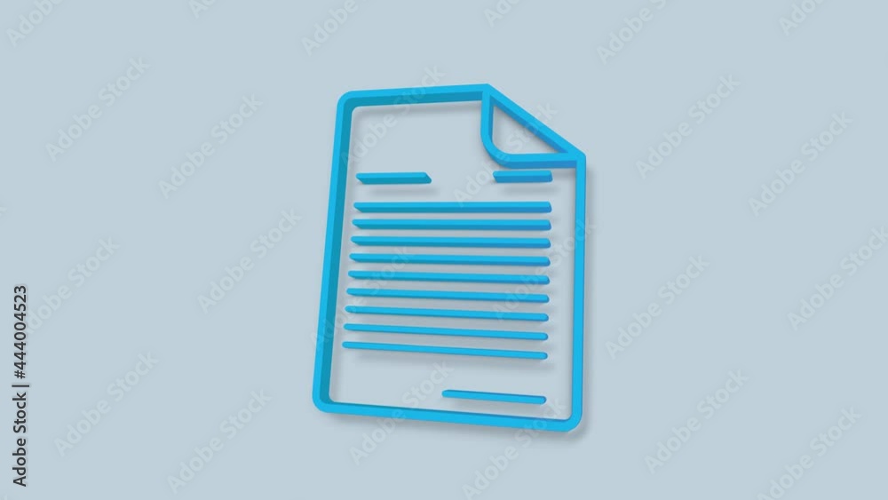 Poster document 3d icon isolated on blue background. file icon. checklist icon. business concept.
