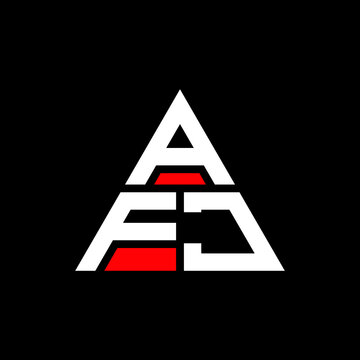 AFJ triangle letter logo design with triangle shape. AFJ triangle logo design monogram. AFJ triangle vector logo template with red color. AFJ triangular logo Simple, Elegant, and Luxurious Logo. AFJ 