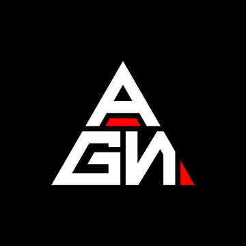 AGN triangle letter logo design with triangle shape. AGN triangle logo design monogram. AGN triangle vector logo template with red color. AGN triangular logo Simple, Elegant, and Luxurious Logo. AGN 