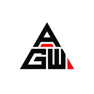 AGW triangle letter logo design with triangle shape. AGW triangle logo design monogram. AGW triangle vector logo template with red color. AGW triangular logo Simple, Elegant, and Luxurious Logo. AGW 