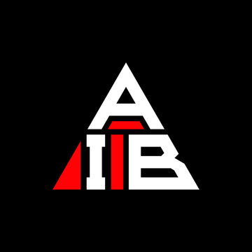 AIB triangle letter logo design with triangle shape. AIB triangle logo design monogram. AIB triangle vector logo template with red color. AIB triangular logo Simple, Elegant, and Luxurious Logo. AIB 