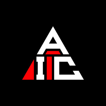 AIC triangle letter logo design with triangle shape. AIC triangle logo design monogram. AIC triangle vector logo template with red color. AIC triangular logo Simple, Elegant, and Luxurious Logo. AIC 