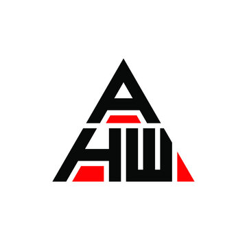 AHW triangle letter logo design with triangle shape. AHW triangle logo design monogram. AHW triangle vector logo template with red color. AHW triangular logo Simple, Elegant, and Luxurious Logo. AHW 