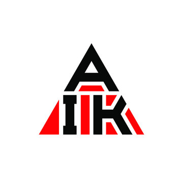 AIK triangle letter logo design with triangle shape. AIK triangle logo design monogram. AIK triangle vector logo template with red color. AIK triangular logo Simple, Elegant, and Luxurious Logo. AIK 