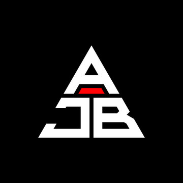 AJB triangle letter logo design with triangle shape. AJB triangle logo design monogram. AJB triangle vector logo template with red color. AJB triangular logo Simple, Elegant, and Luxurious Logo. AJB 