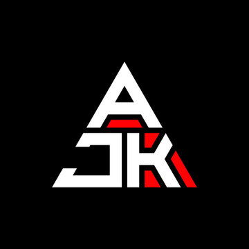 AJK triangle letter logo design with triangle shape. AJK triangle logo design monogram. AJK triangle vector logo template with red color. AJK triangular logo Simple, Elegant, and Luxurious Logo. AJK 