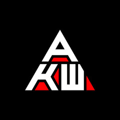 AKW triangle letter logo design with triangle shape. AKW triangle logo design monogram. AKW triangle vector logo template with red color. AKW triangular logo Simple, Elegant, and Luxurious Logo. AKW 