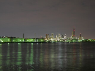 京浜工業地帯の夜景・新磯子町