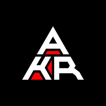 AKR triangle letter logo design with triangle shape. AKR triangle logo design monogram. AKR triangle vector logo template with red color. AKR triangular logo Simple, Elegant, and Luxurious Logo. AKR 