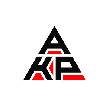 AKP triangle letter logo design with triangle shape. AKP triangle logo design monogram. AKP triangle vector logo template with red color. AKP triangular logo Simple, Elegant, and Luxurious Logo. AKP 