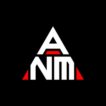 ANM triangle letter logo design with triangle shape. ANM triangle logo design monogram. ANM triangle vector logo template with red color. ANM triangular logo Simple, Elegant, and Luxurious Logo. ANM 