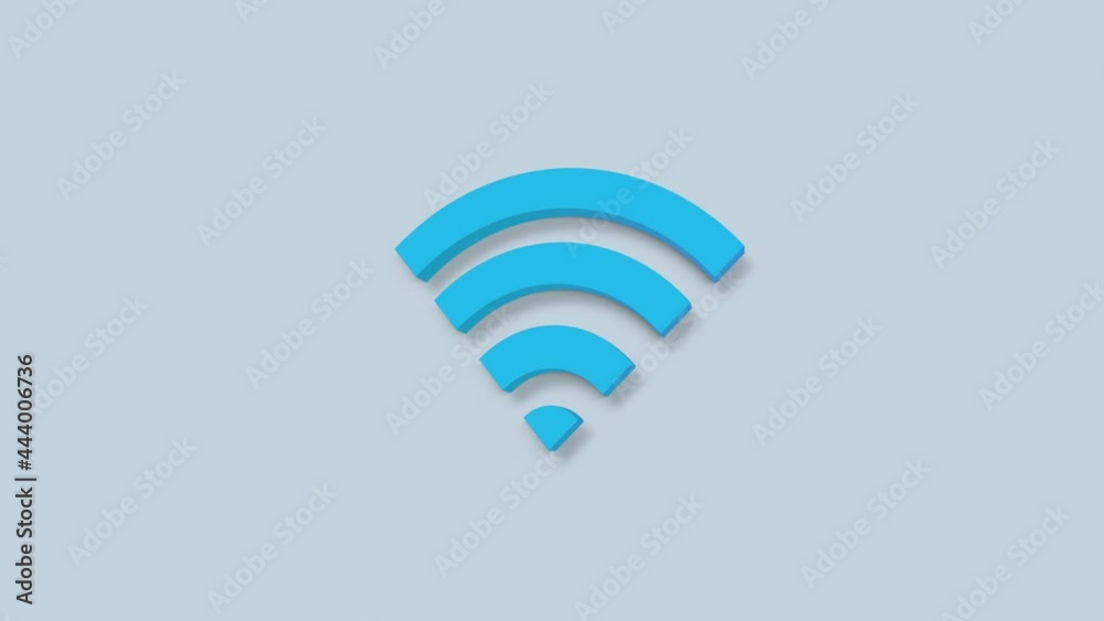 Poster wifi wireless internet network symbol 3d icon isolated on blue background.
