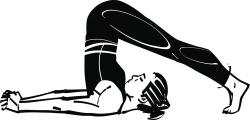 the vector illustration of the woman doing yoga exercise

