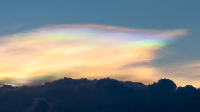 Beautiful of nature Iridescent Pileus Cloud on sky