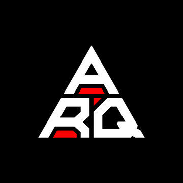 ARQ triangle letter logo design with triangle shape. ARQ triangle logo design monogram. ARQ triangle vector logo template with red color. ARQ triangular logo Simple, Elegant, and Luxurious Logo. ARQ 