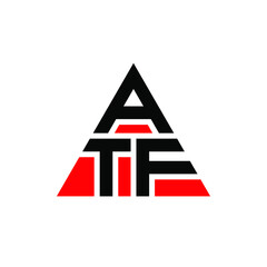 ATF triangle letter logo design with triangle shape. ATF triangle logo design monogram. ATF triangle vector logo template with red color. ATF triangular logo Simple, Elegant, and Luxurious Logo. ATF  - obrazy, fototapety, plakaty