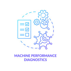 Machine performance diagnostics concept icon. Digital twin tasks. Innovative computers technologies automation abstract idea thin line illustration. Vector isolated outline color drawing