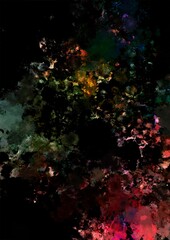 Obraz na płótnie Canvas 暗闇に光るカラフルな幻想的なキラキラ宝石テクスチャ背景