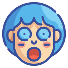surprised line icon