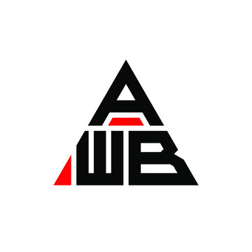 AWB triangle letter logo design with triangle shape. AWB triangle logo design monogram. AWB triangle vector logo template with red color. AWB triangular logo Simple, Elegant, and Luxurious Logo. AWB 