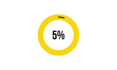 Circle Percentage Diagrams Showing 5% Ready-to-use for web Design, user interface (UI) or Infographic - Indicator with Black
