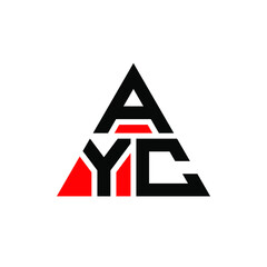 AYC triangle letter logo design with triangle shape. AYC triangle logo design monogram. AYC triangle vector logo template with red color. AYC triangular logo Simple, Elegant, and Luxurious Logo. AYC 