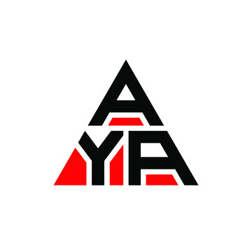 AYA triangle letter logo design with triangle shape. AYA triangle logo design monogram. AYA triangle vector logo template with red color. AYA triangular logo Simple, Elegant, and Luxurious Logo. AYA 