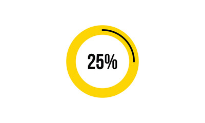 Circle Percentage Diagrams Showing 25% Ready-to-use for web Design, user interface (UI) or Infographic - Indicator with Black