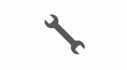 Wrench Icon. Vector isolated black and white editable illustration of a wrench