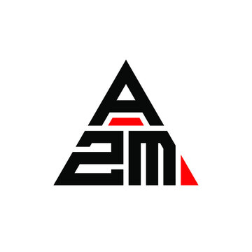 AZM triangle letter logo design with triangle shape. AZM triangle logo design monogram. AZM triangle vector logo template with red color. AZM triangular logo Simple, Elegant, and Luxurious Logo. AZM 