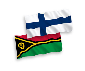 Flags of Finland and Republic of Vanuatu on a white background