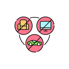 Minimalistic lifestyle olor line icon. Pictogram for web page, mobile app, promo