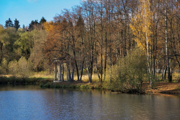 Fototapeta premium Desna river near Troitsk town - Troitsky administrative okrug of federal city of Moscow.