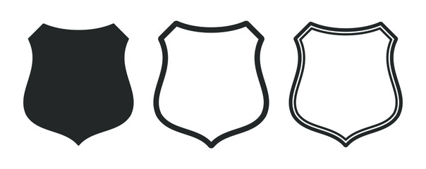Web Security shield icon shape symbol set. Police badge logo sign collection. Vector illustration image. isolated on white background. Grunge rubber stamp style.	
 - obrazy, fototapety, plakaty