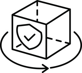 3d Modeling line icon vector transparent background