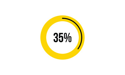 Circle Percentage Diagrams Showing 35% Ready-to-use for web Design, user interface (UI) or Infographic - Indicator with Black