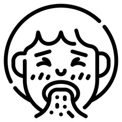 vomiting line icon