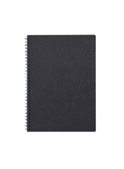 Black notebook on isolated white background