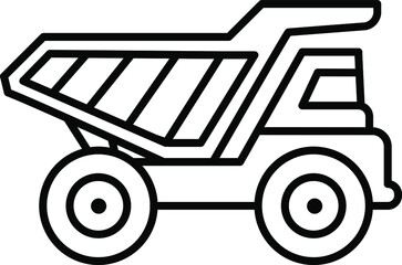 Dump truck Icon. Mining sign transparent background vector illustration