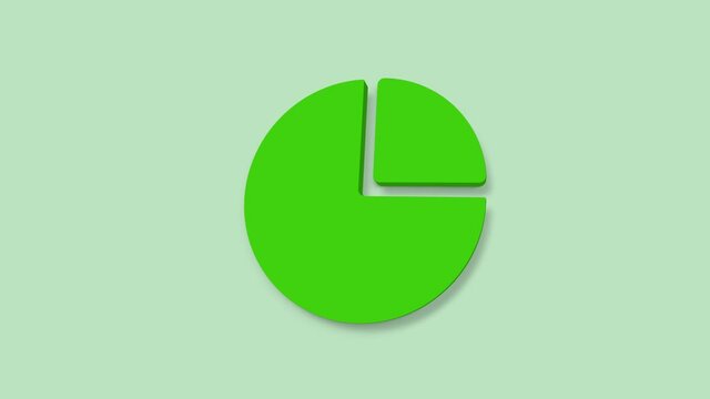 3d Animated Chart. Circle diagram for presentation, Pie chart indicated 75 percent.