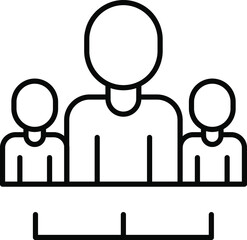 Organization structure icon. Staff, Org, HR, People sign transparent background vector illustration