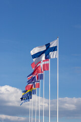 Naklejka premium Flags of the Nordic countrid