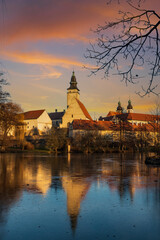 Obraz premium Telc, Unesco world heritage site, Southern Moravia, Czech Republic.
